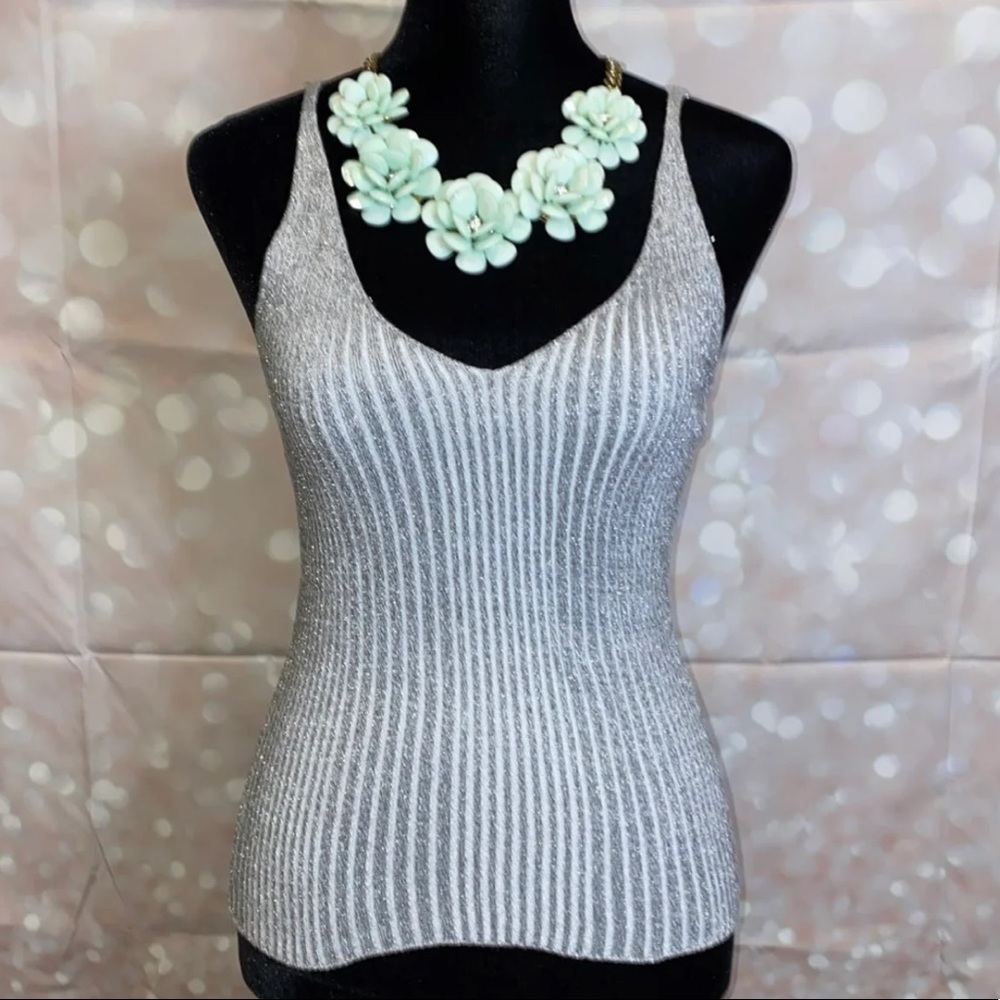 Shimmery silver blouse tank top size small